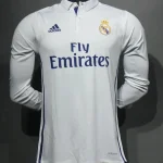 Real Madrid Authentic Retro Jersey Home Long Sleeve Soccer Shirt 2016/17