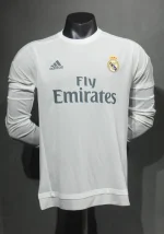 Real Madrid Authentic Retro Jersey Home Long Sleeve Soccer Shirt 2015/16